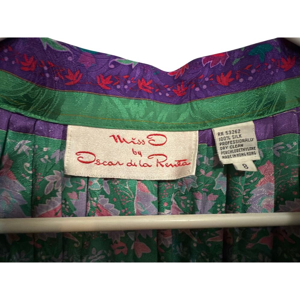 Vintage O by Oscar De la Renta Silk skirt women’s size 8 - Picture 5 of 12